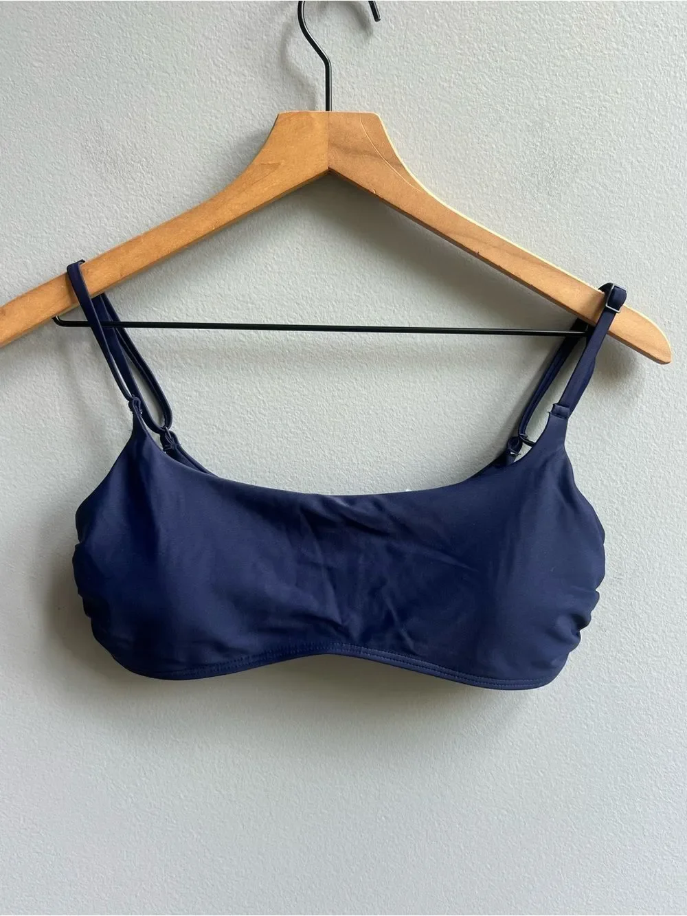 Aerie NWT Scoop Navy Bralette Swimsuit Bikini Top Size Large
